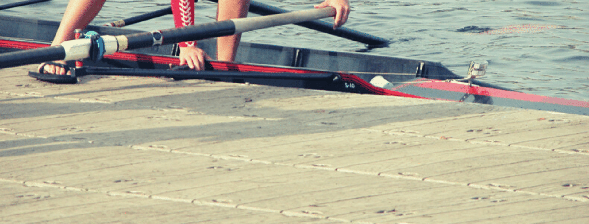 Sweep rowers about to mount up